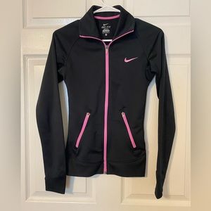 Nike Full Zip Dri-Fit Jacket in Black with Pink Accents